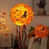 Runtow 5pcs 25cm Halloween Paper Lanterns ,Pumpkin Spider Bat Skeleton Lantern for Halloween Party Decor (Not Include Light)