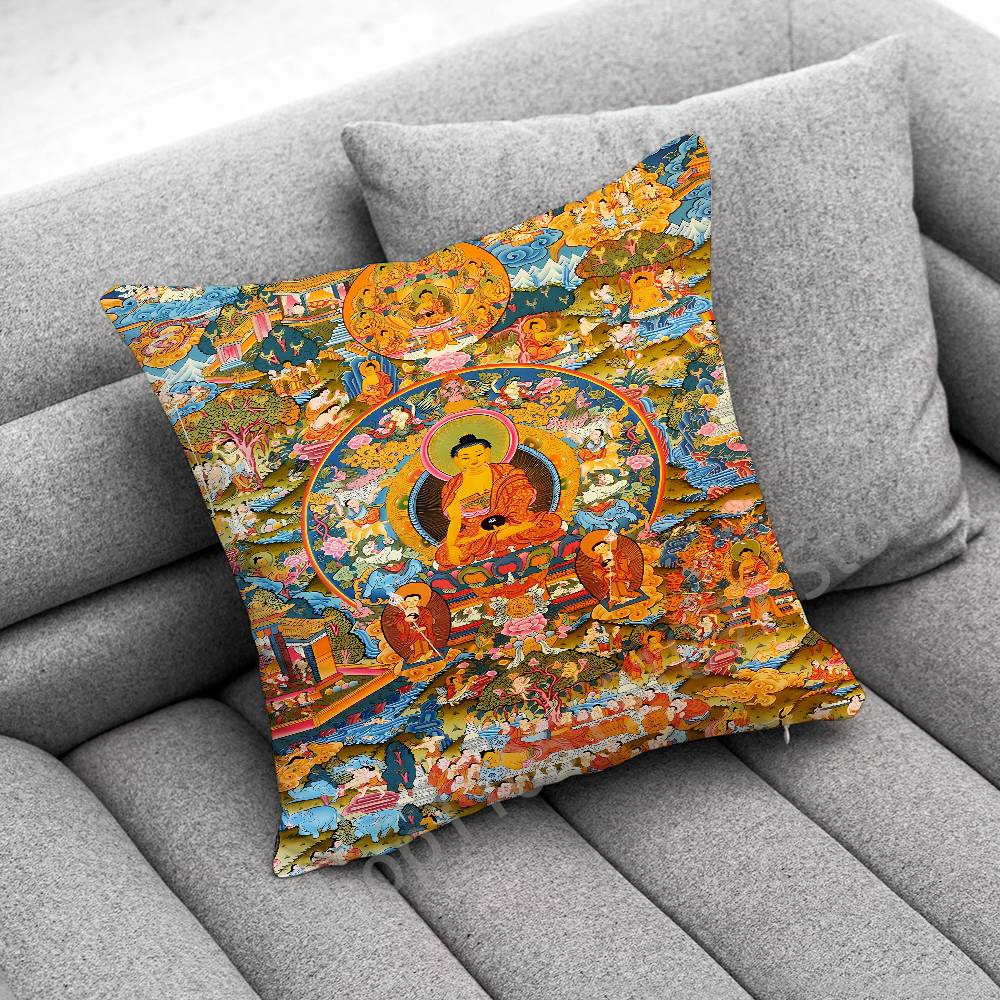 Indie Budda Buddyzm Poszewka na poduszkę dekoracyjną Na 50cm 40cm 55cm 45*45cm 30cm Kwadratowa Poszewka na poduszkę do sypialni