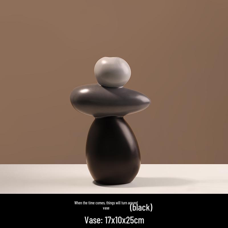 2025 Creative Entrance Hall Stone Vase for Wealth: Living Room TV Cabinet Decor
