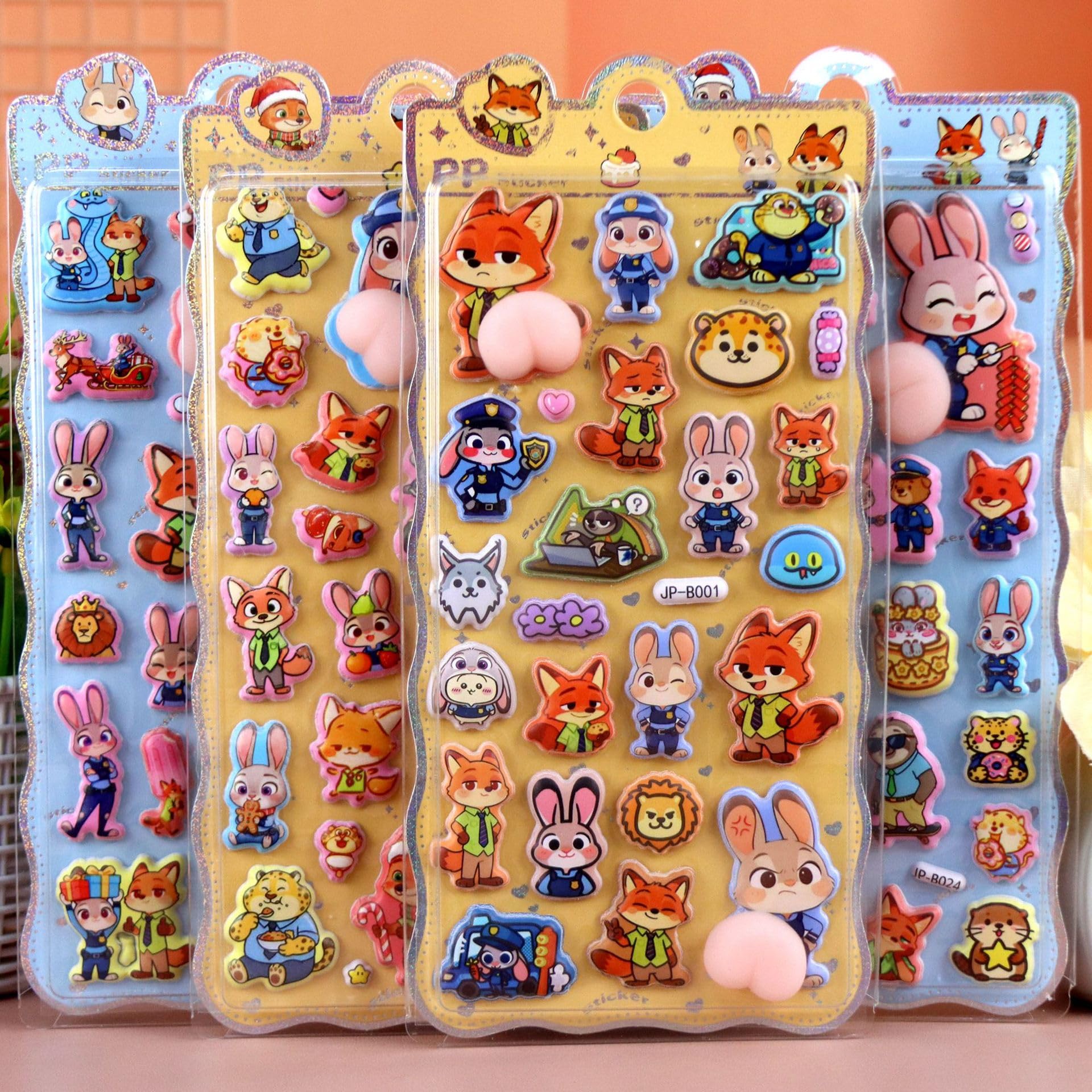 

Winnges Puni Puni Butt Stickers 4 Sheets Cute 3D Relief Stickers for Girls Planner Notebook Smartphone Water Bottle Decor Pop-up Comic Style Reward