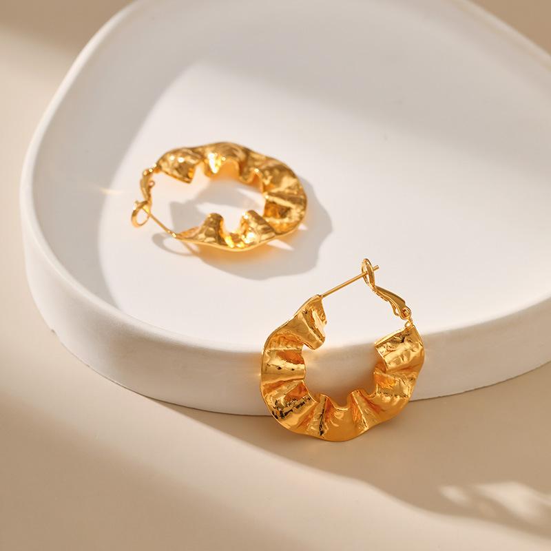 Irregular Personalized 18k Gold Plated Gold Hoop Earrings For Women Fashion Jewelry