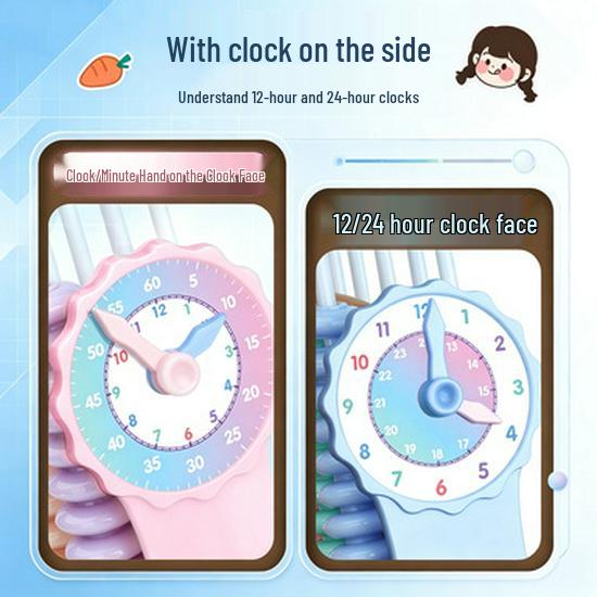 Nine-Line Double-Sided Clock & Number Level Teaching Aid for Primary School Mathematics