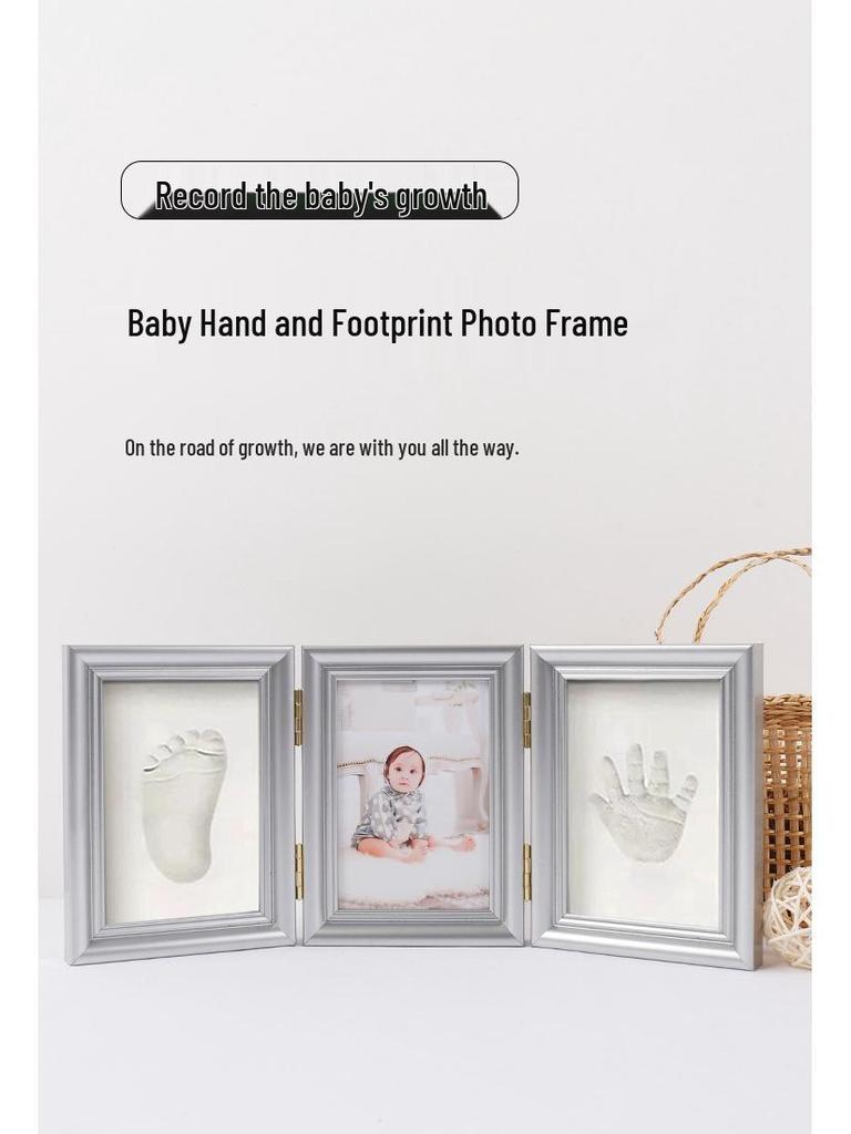 Baby Hand & Footprint Clay Photo Frame for Newborns - Perfect Keepsake for First Birthday and Milestones