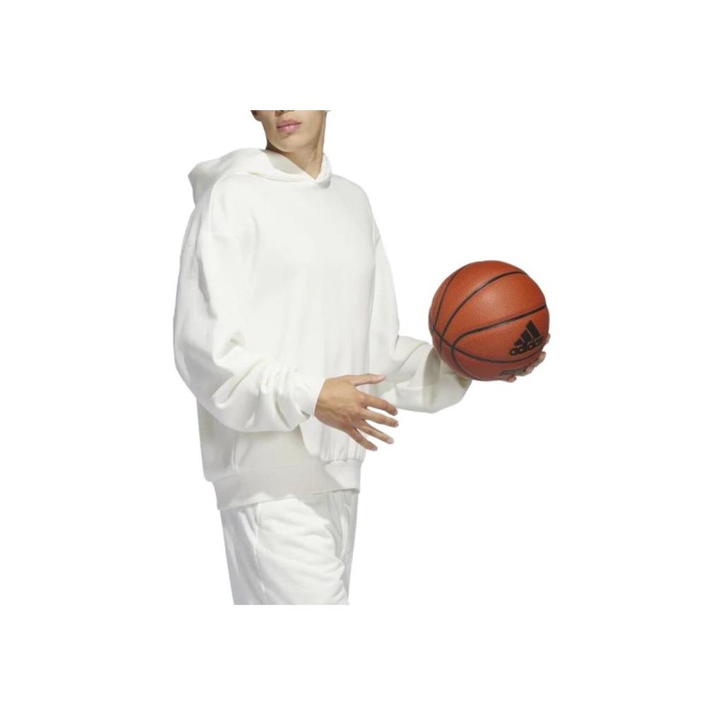 Adidas Solid Color Loose Hoodie Men Tops White IC2438
