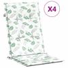 High Back Cushions (4 Pcs) Leaf Pattern Fabric