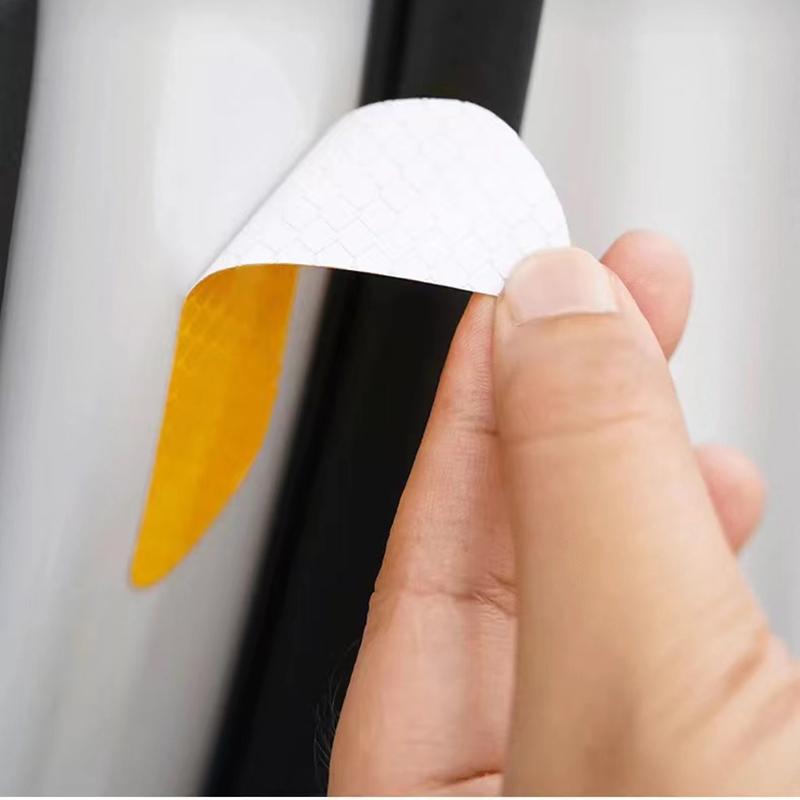 4Pcs Car Reflective Sticker Night Safety Warning Sign W Shine Tape for Renault Sport Duster Megane 2 3 Auto Accessories