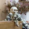 Fishing Skull Figurine, Creative Resin Skull Head Decorative Statue, Courtyard Garden Landscape Handicraft