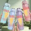 1PC Cowboy Bull Skull Western Print 750ml Color Plastic Sports Water Bottle Leakproof Flip Straw Lid Suitable for Sports Office Home Use