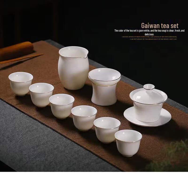Mod Lanca High White Jade Ceramic Tea Set