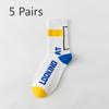 5 Pairs of Boys Spring and Summer Thin Style Sweat Absorption Deodorizing Trend Basketball Socks