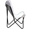 Handmade Vintage White Leather Butterfly Chair Relax Arm Chair