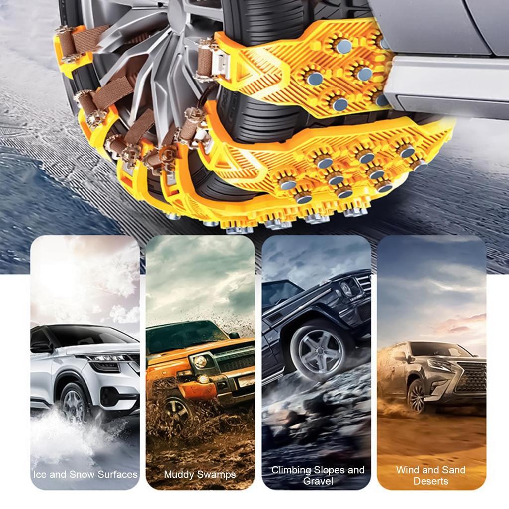 Snow Chains 8 Piece Tyre Traction Adjustable Tire Chains For Cars For Suv Truck Pickup Van Sedans 6.5-9.65in Winter Driving