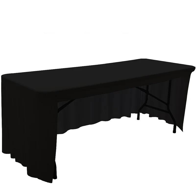 Spandex Stretch Table Cloth 4FT 5FT 6FT 8FT Table Skirt Cover for Wedding Party Banquet Solid Rectangular Cocktail Tablecloth