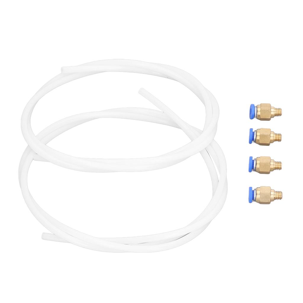 Pneumatic PTFE Tubing Kit with Brass PC4 M6 Pneumatic Straight Connector for 3D Printer