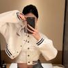 Women’s Trendy Embroidered Cardigan Baseball Jacket for Fall/Winter