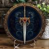 Fantasy Sword Metal Wall Art Round Aluminum Sign Home Decor