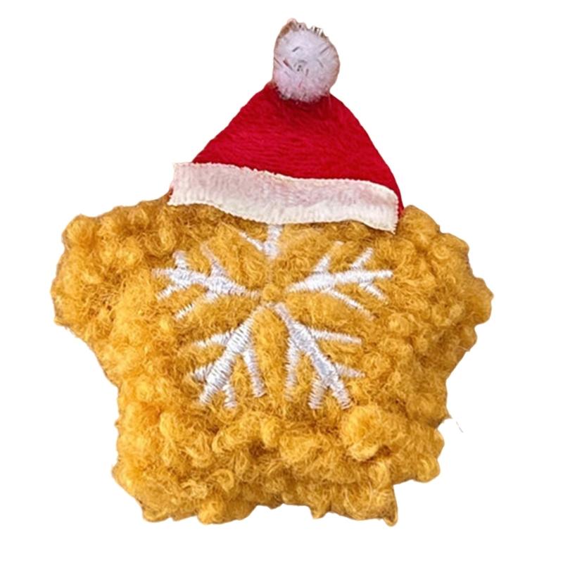 

Lovely Christmas Theme Brooch for Adult Children Festival Clothes Decorative Plush Pin for Seasonal Festival Party Props