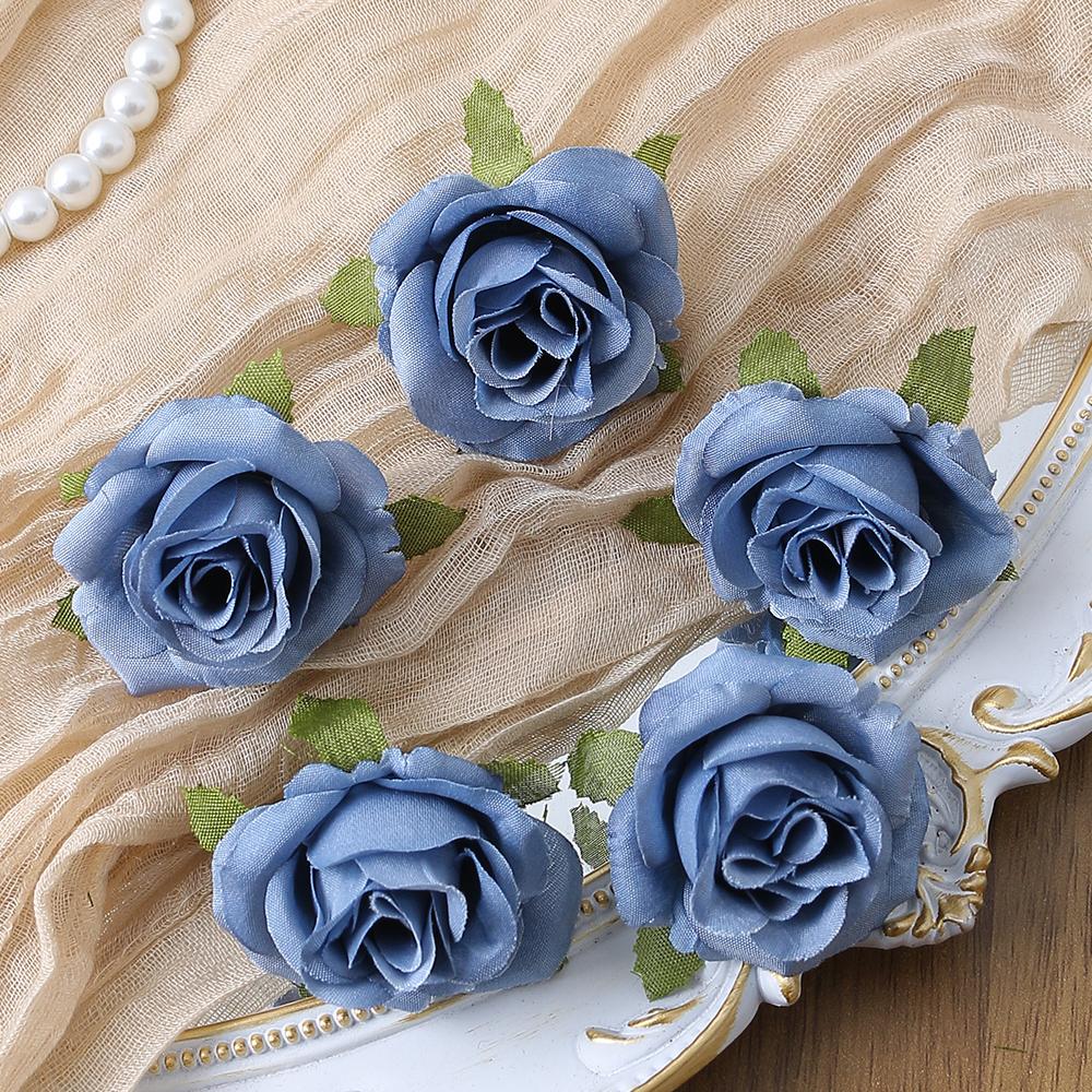 50PC Artificial Flowers DIY Candy Box Cake Home Decor Christmas Decorative Wreaths Wedding Party Garden Roses Arch Silk Fake