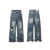 Ausgefranste, beschädigte Löcher, Baggy-Jeans mit weitem Bein für Männer und Frauen, Streetwear, lässige Ropa Hombre-Jeans, übergroße Cargohose