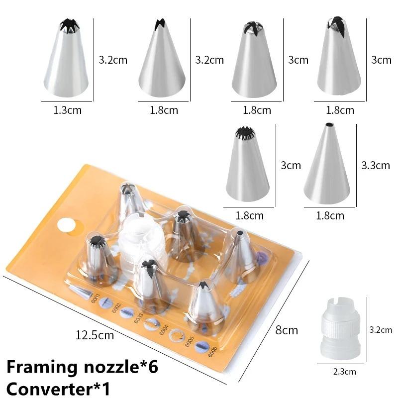 

Disposable piping bags confectionery spout for cake Fondant Cake Cream Bag for Decorating Pastries Cakes Baking Tools 7pcs-set