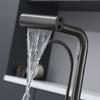 Waterfall Faucet Multi-functional 4 Mode Pure Hot Cold Water Kitchen Faucet Sprayer Sink Wash Tap 360° Rotation Gun Gray Brushed