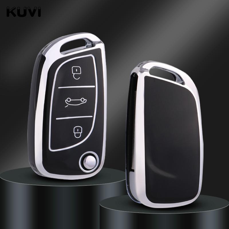 New Tpu Car Flip Key Case Cover Shell Fob For Citroen C1 C2 C3 C4 C5 Xsara Pica For Peugeot 306 407 807 For Ds Ds3 Ds4 Ds5 Ds6