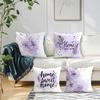 Aquarell Lila Blumig Kissenbezug Bedruckt Polyester 40/45/50cm Dekokissenbezug Dekokissen für Sofa Kissenbezug Heimdekoration