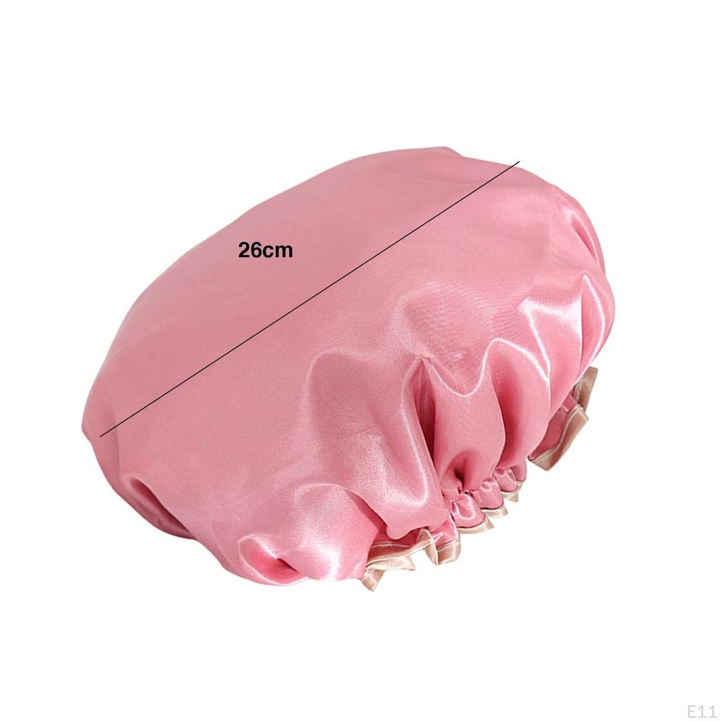 Deluxe Shower Cap for Long and Thick Hair - Premium Waterproof Protection Salon Spa