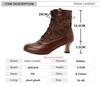 Mode 2025 Nouvelles Chaussures à Talons Hauts à Lacets pour Dames Bottines Steampunk Étranges Bottines Victoriennes pour Femmes Bout Pointu Semelle Épaisse Bottines Courtes