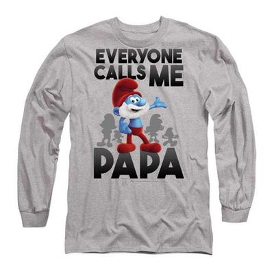 The Smurfs Mens Call Me Papa Smurf Long-Sleeved T-Shirt