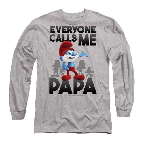 The Smurfs Mens Call Me Papa Smurf Long-Sleeved T-Shirt