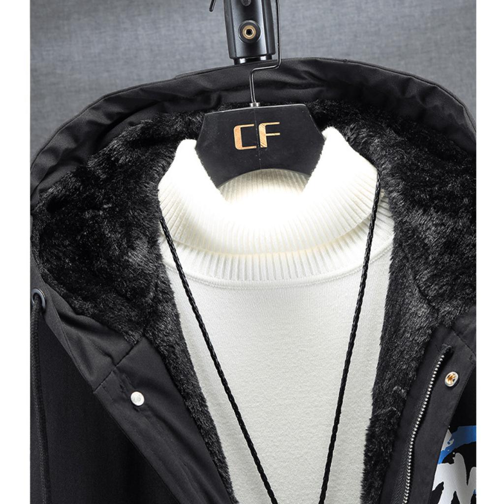 Winter Men's Plus Size Pie Over The Long Section of Padded and Thickened Fat Coat Loose Cotton Jacket 4XL-10XL