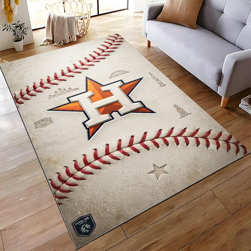 Baseball Star "H" Logo with Stitch Details Non-slip rug suitable for living room and bedroom sofas sofas
