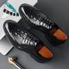 New Cowhide Men's Business Dress Leather Shoes British Casual Black Brock Trendy Shoes