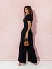 2024 Summer V-Neck Wide Leg Short Sleeve Jumpsuit