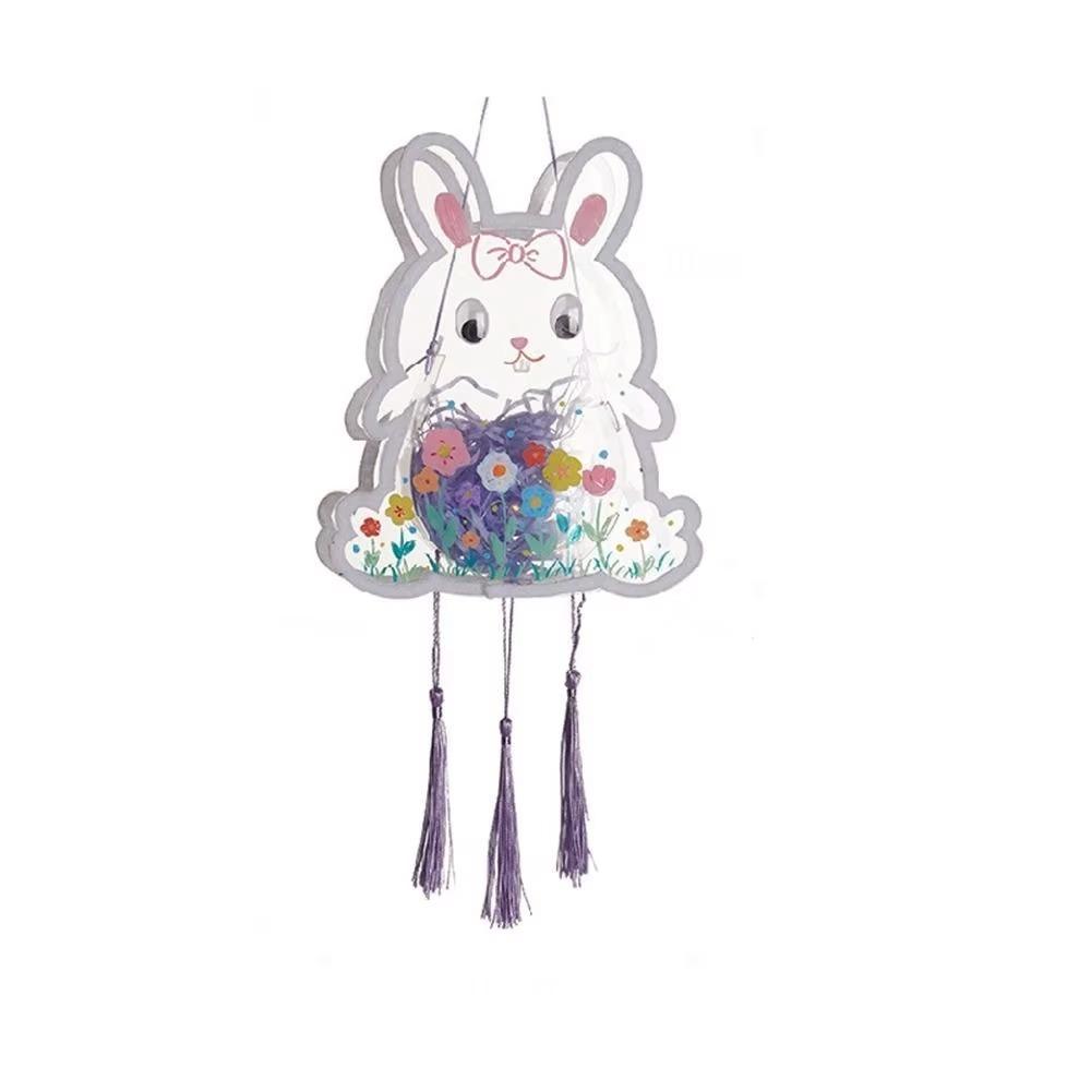 Intangible Cultural Heritage Mid-Autumn Festival Lantern Transparent Handmade Handheld Rabbit Lantern Chinese Style Handhold