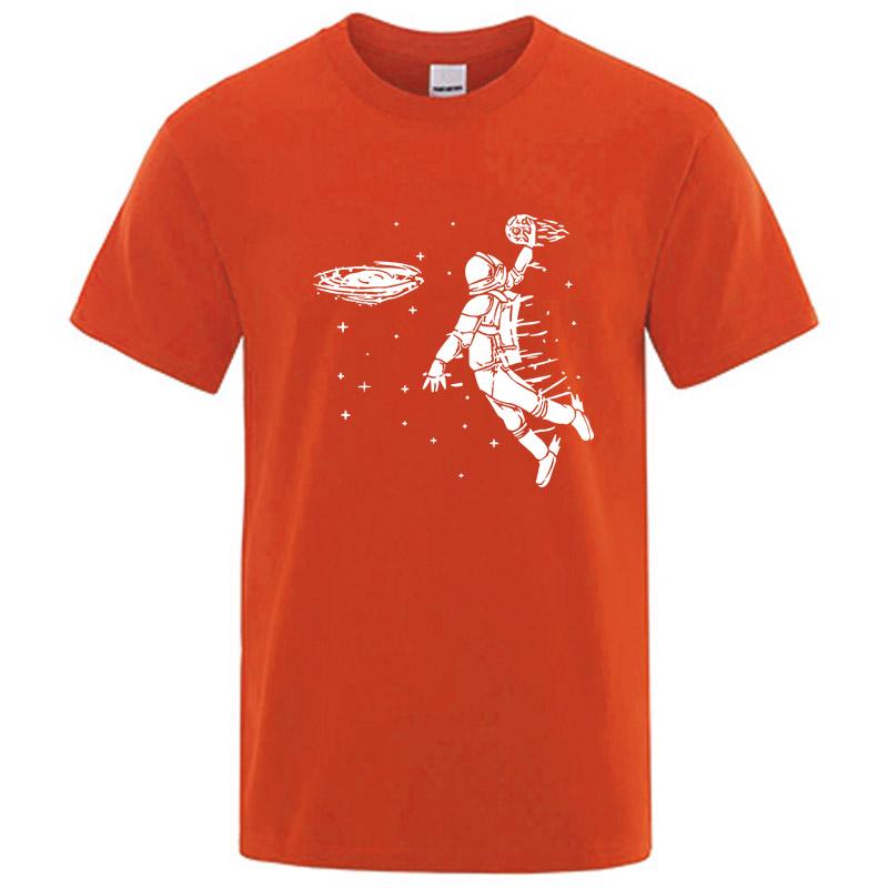 Summer Mens Tshirt High Quality 100 Cotton Funny Astronaut Print Casual Loose Cool Men Casual Loose Oneck Men Tshirt Tee Top