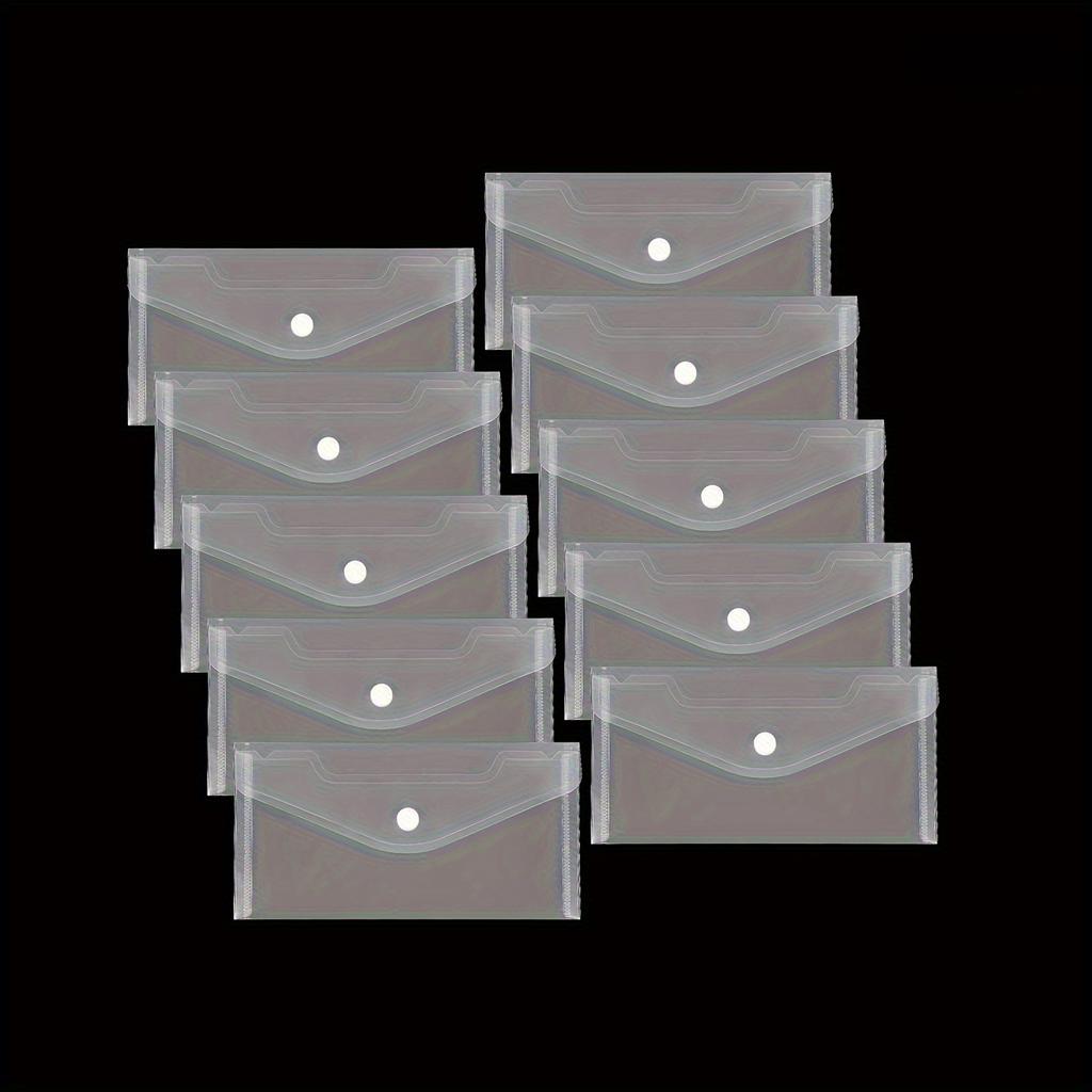 8pcs Clear Plastic Document Bag with Snap Closure - Versatile Document & Receipt Organizer,Ideal for  Home, Art Supplies Storage