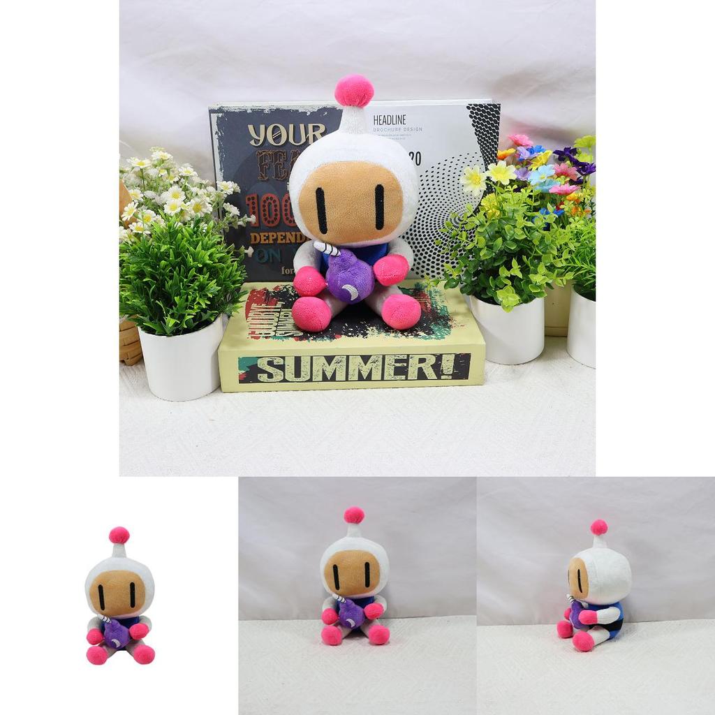 Adorable Bomberman Plush Toy Soft Coral Velvet Cartoon Character Doll For Collectors