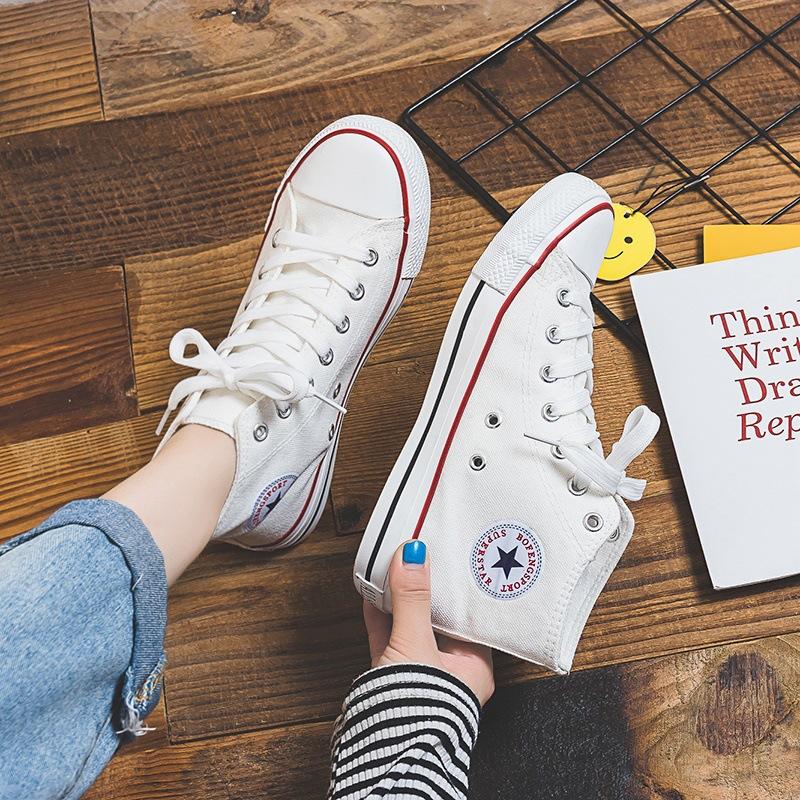 High-top Canvas Shoes Women's 2025 Spring and Autumn New Student Korean Version Ulzzang Tide Harajuku Retro Ins Board Shoes