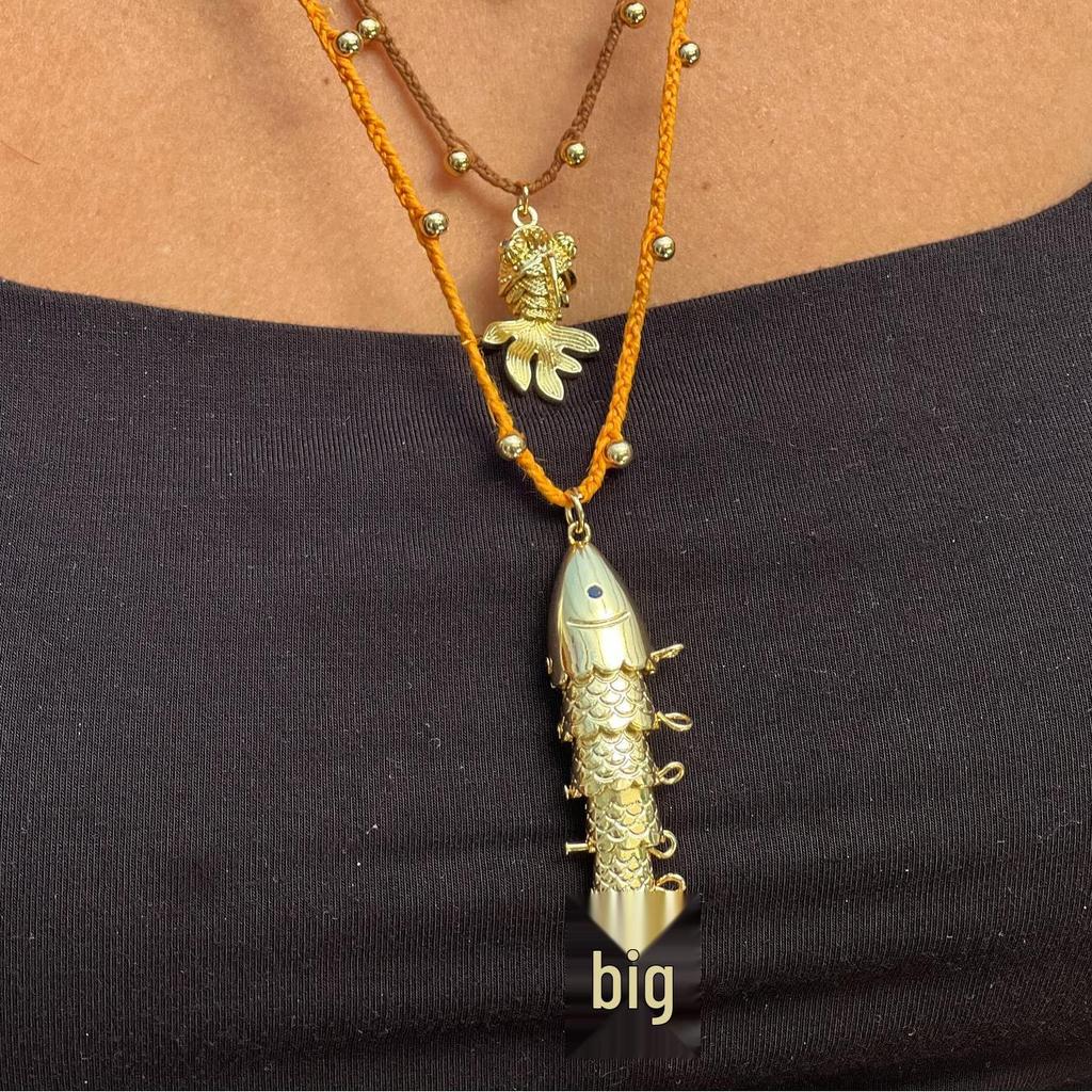 Damen Goldfisch Anhänger Halskette mit Diamant-Einlage - Kreativer Tierschmuck für den Sommer
