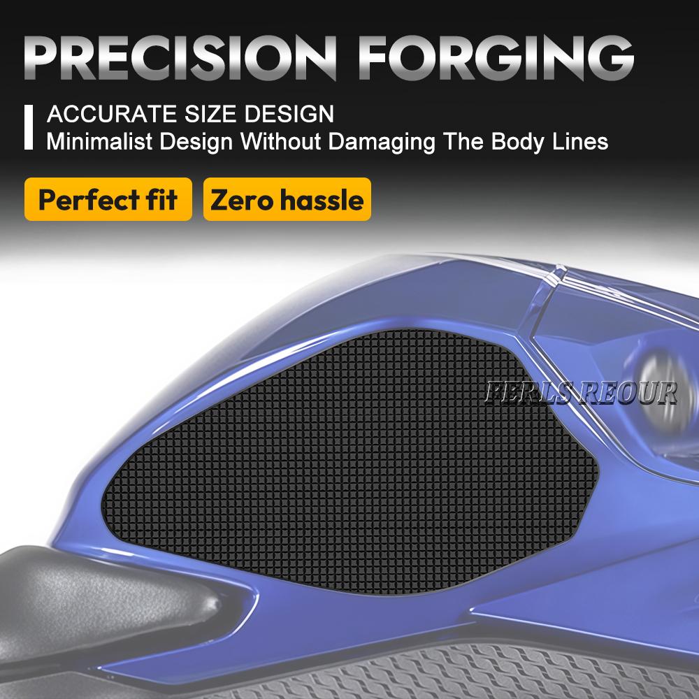 Motorcycle Sticker 3-in-1 Silicone Tank Pad: Grip, Protect, Decorate for YAMAHA R3 2019-2025 Silicone Anti-slip Fuel Tank Pad