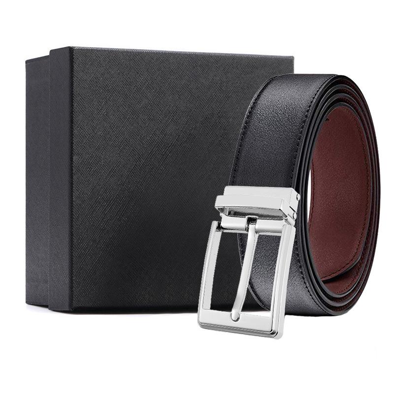 

Men S Zinc Alloy Pin Buckle Belt Cowhide Business Casual Belt 120*3.3cm
