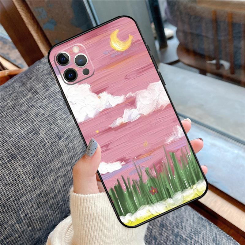 Korean Sunset Scenery Phone Case For iPhone 16 15 14 13 12 11 Pro Max 12 13 mini XR 15 16 Plus 16e Cover Shell