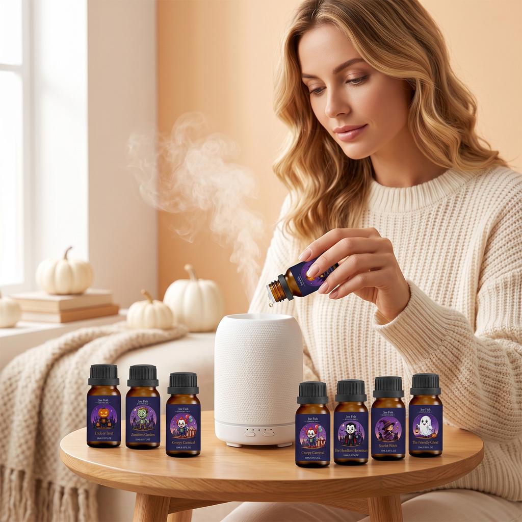 Christmas Halloween Essential Oil Set Mild Long Lasting Scent Home Party Indoor Festive Atmosphere Fragrance Kit