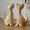 Niedliche Tierzimmerdeko Pferd Kaninchen Katze Giraffe Holzskulpturen DIY Bemalte Materialien Handwerk Hone Dekor Handgefertigte Figur Geschenke