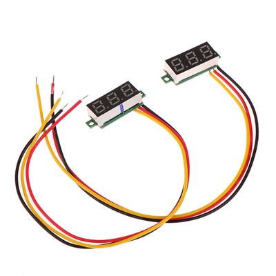 1Pc 0.28 Inch Dc Led Digital Voltmeter Digital Display Adjustable Three-Wire Dc 0-100V Voltage Meter Car Mobile Voltage Tester