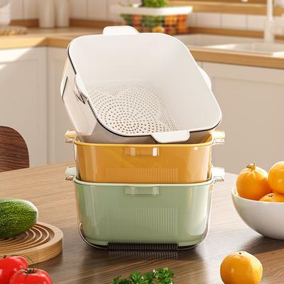 Double Layer Thickened Drain Basket Practical Veggie Leaf Drainer Tool For Fruit Salad