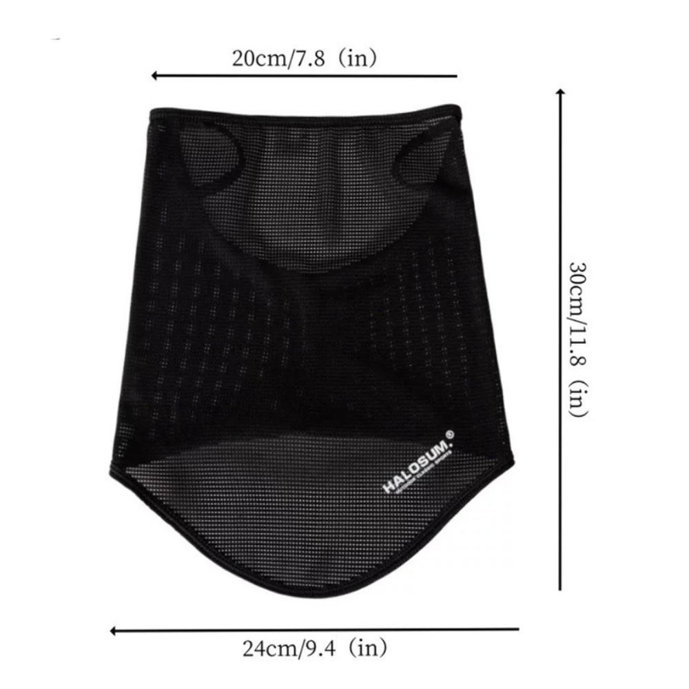 Solid Color Windproof Scarf Sunscreen Dustproof Ice Silk Sunscreen Mask Sun Protection Breathable Mesh Mask Outdoor