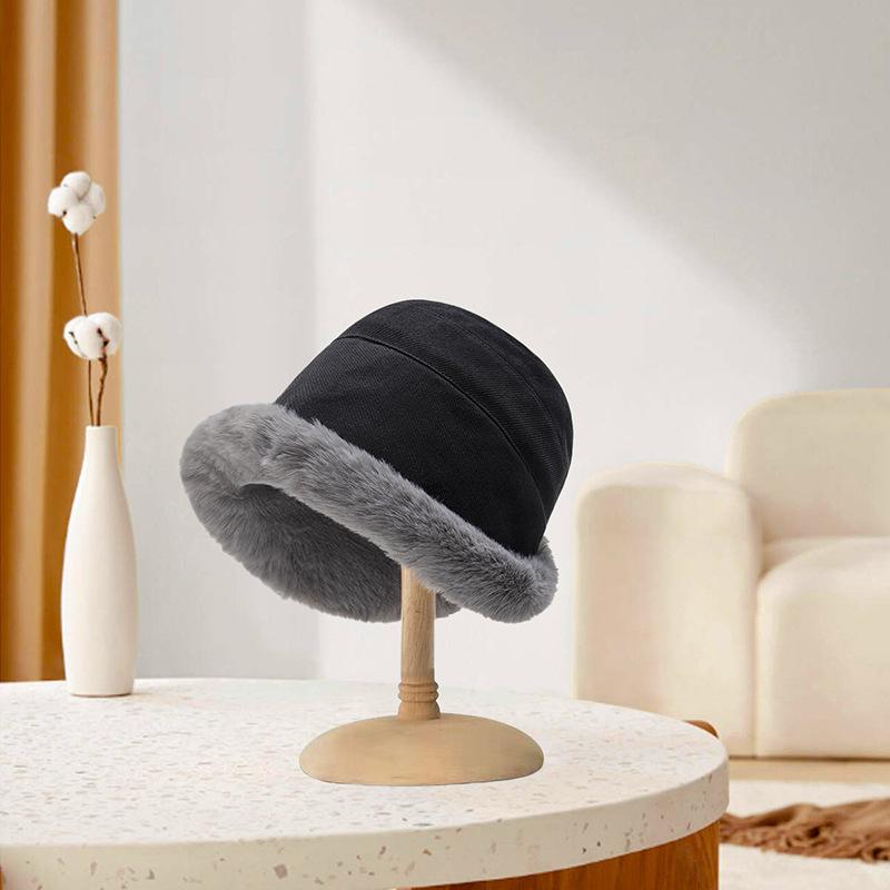 Autumn and Winter Faux Mink Hats for Women High End and Versatile In Winter Plush Fisherman Hats Headwear Warm and Ear Protecting Mongolian Hats